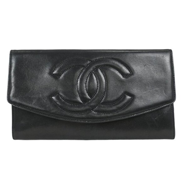 Chanel Black Lambskin Long Wallet Purse 125062 main image 0